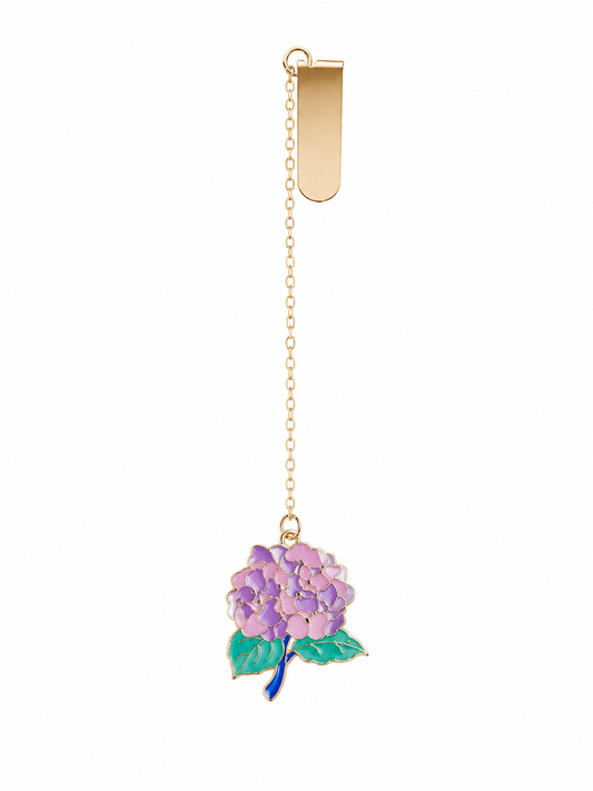 Floral Enamel Bookmark | Gold Charm Book Marker | Bookworm Gift | Flower Clip Bookmark