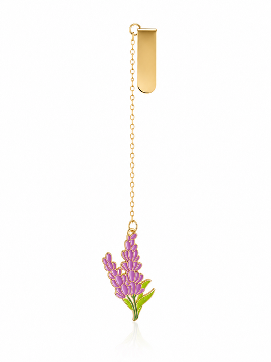 Floral Enamel Bookmark | Gold Charm Book Marker | Bookworm Gift | Flower Clip Bookmark