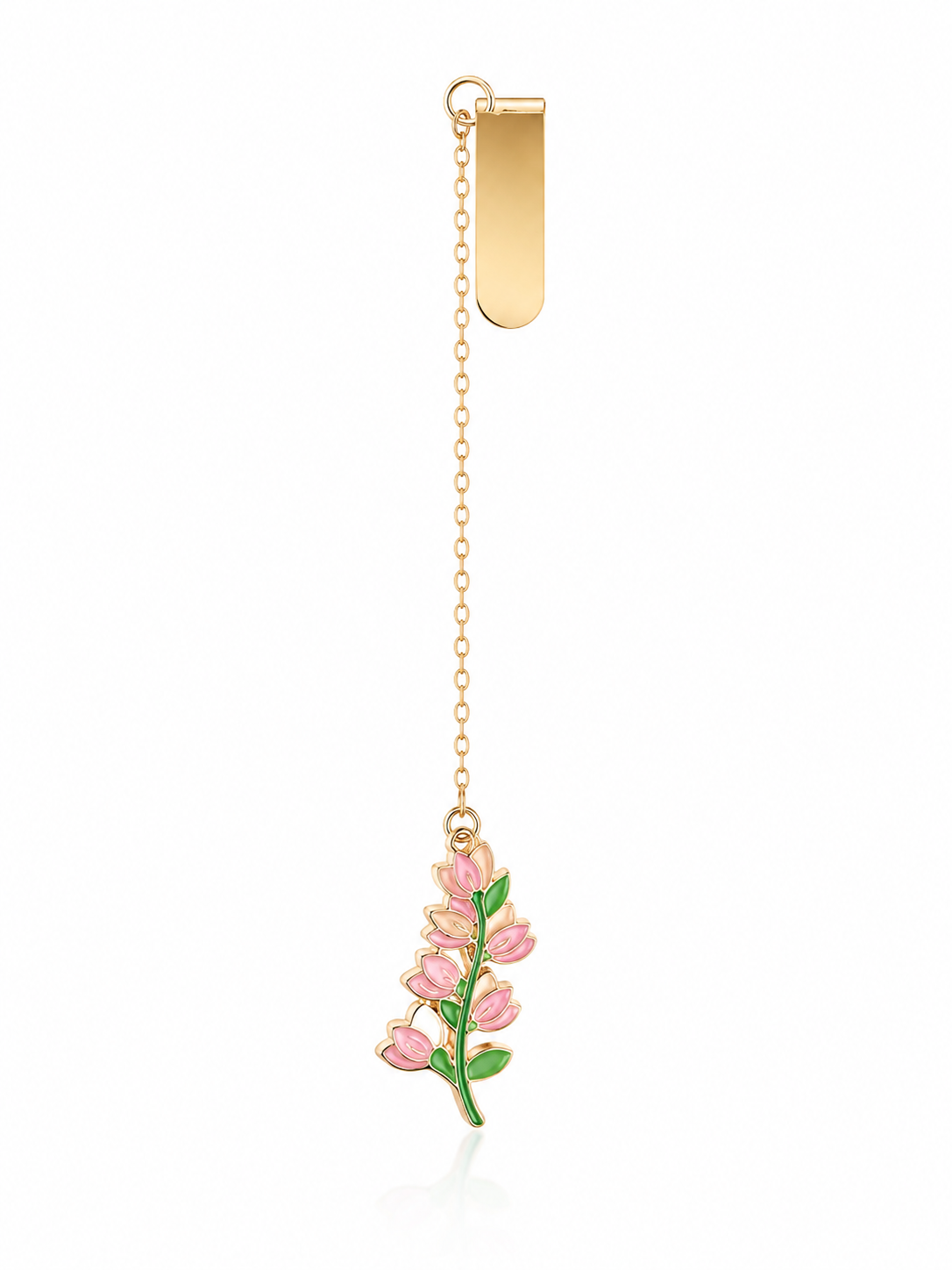 Floral Enamel Bookmark | Gold Charm Book Marker | Bookworm Gift | Flower Clip Bookmark