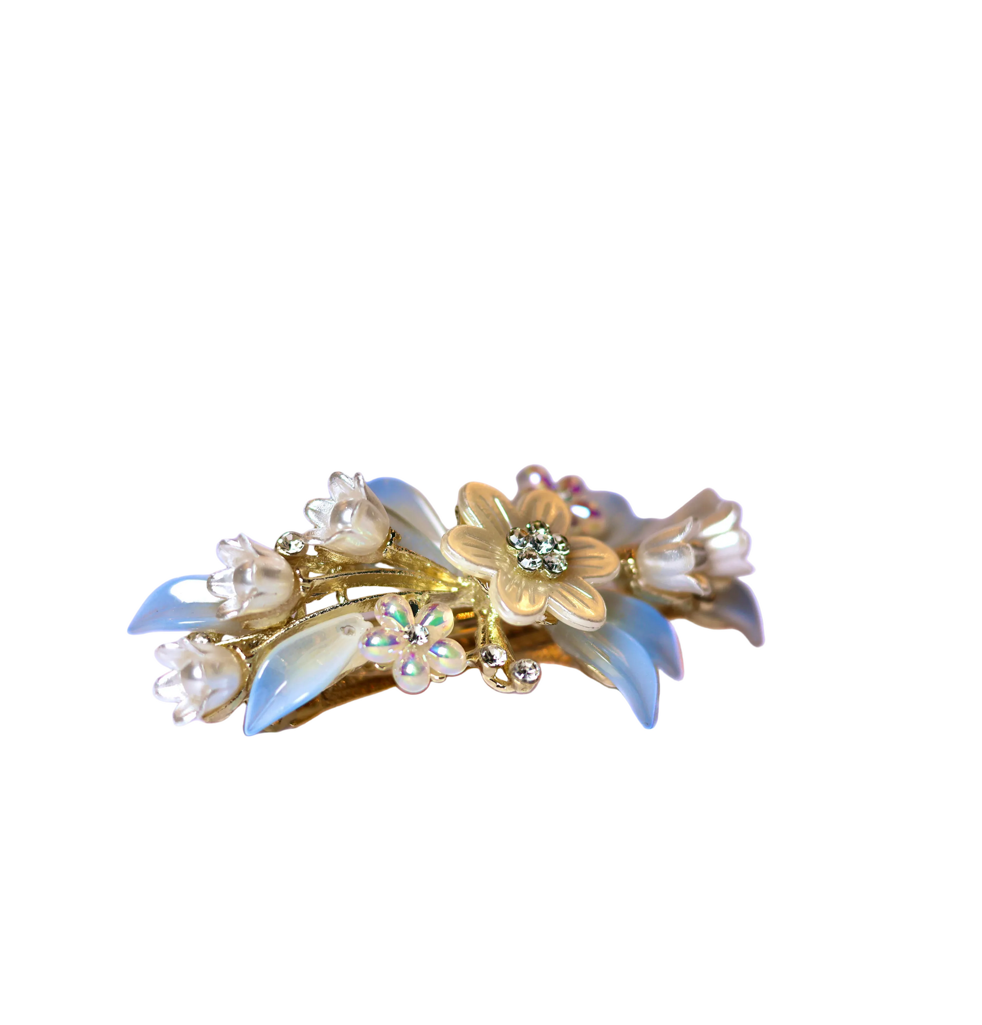 Garden Muse Floral Hair Clip | Pearl & Rhinestone Flower Hair Pin | Bridal Botanical Hair Accessory | Occasion & Wedding Hair | Multiple Styles