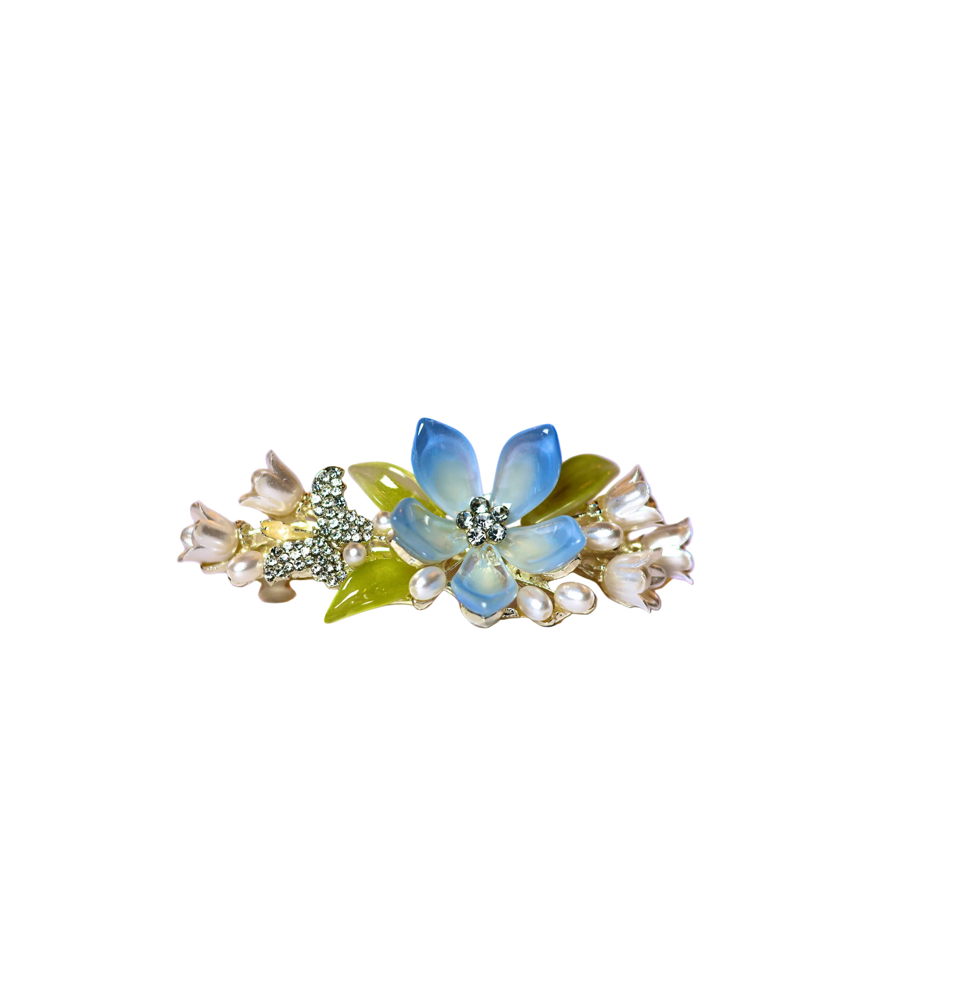 Garden Muse Floral Hair Clip | Pearl & Rhinestone Flower Hair Pin | Bridal Botanical Hair Accessory | Occasion & Wedding Hair | Multiple Styles