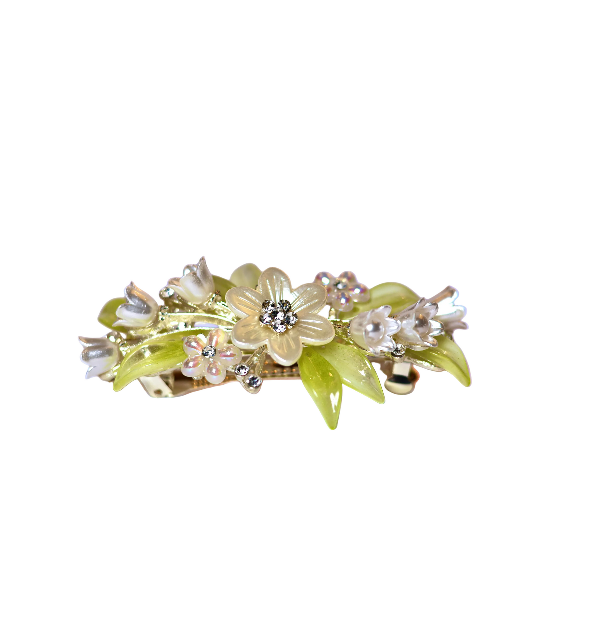 Garden Muse Floral Hair Clip | Pearl & Rhinestone Flower Hair Pin | Bridal Botanical Hair Accessory | Occasion & Wedding Hair | Multiple Styles