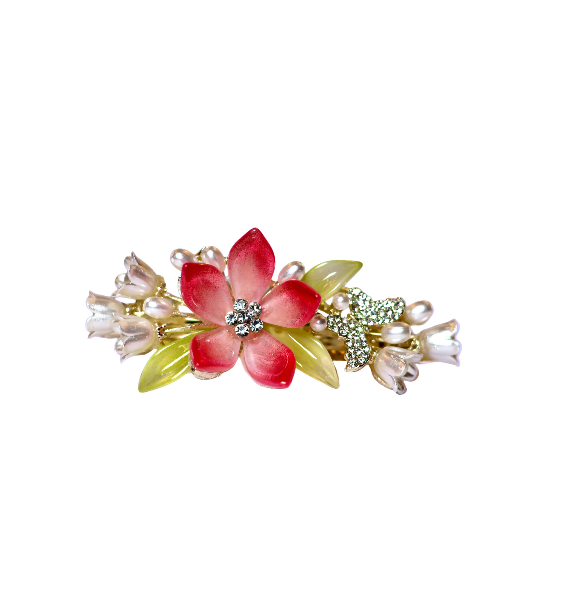 Garden Muse Floral Hair Clip | Pearl & Rhinestone Flower Hair Pin | Bridal Botanical Hair Accessory | Occasion & Wedding Hair | Multiple Styles