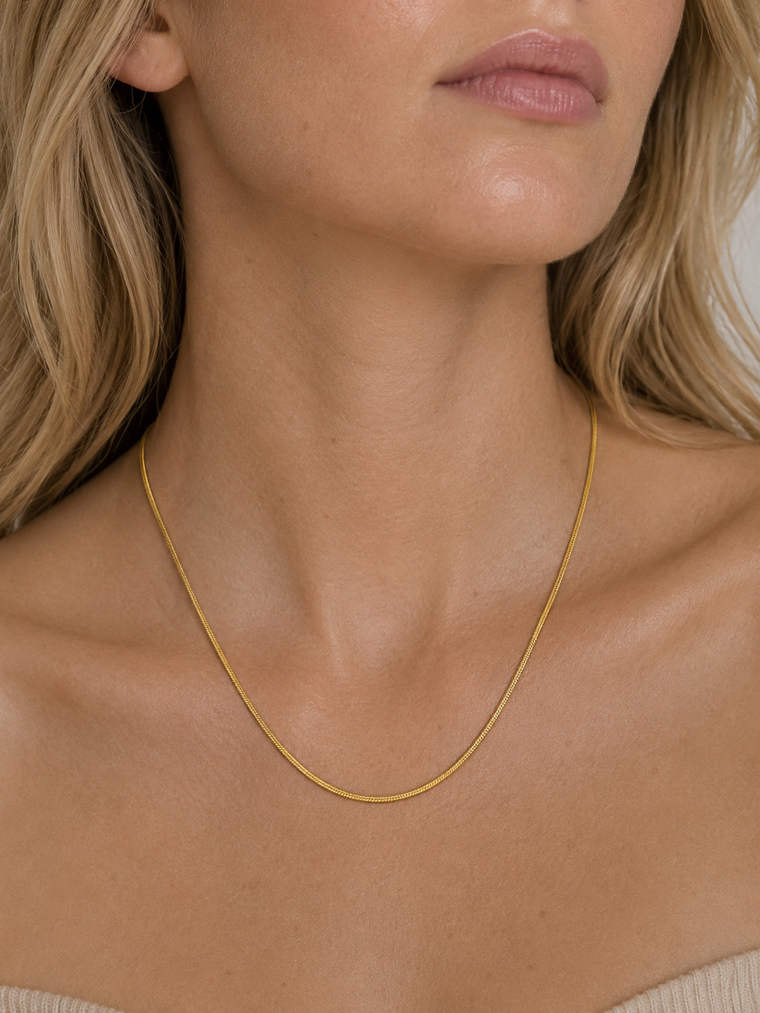 Classic Snake Chain Necklace – Stainless Steel & 18K Gold PVD Plated